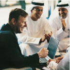 Man presenting on laptop